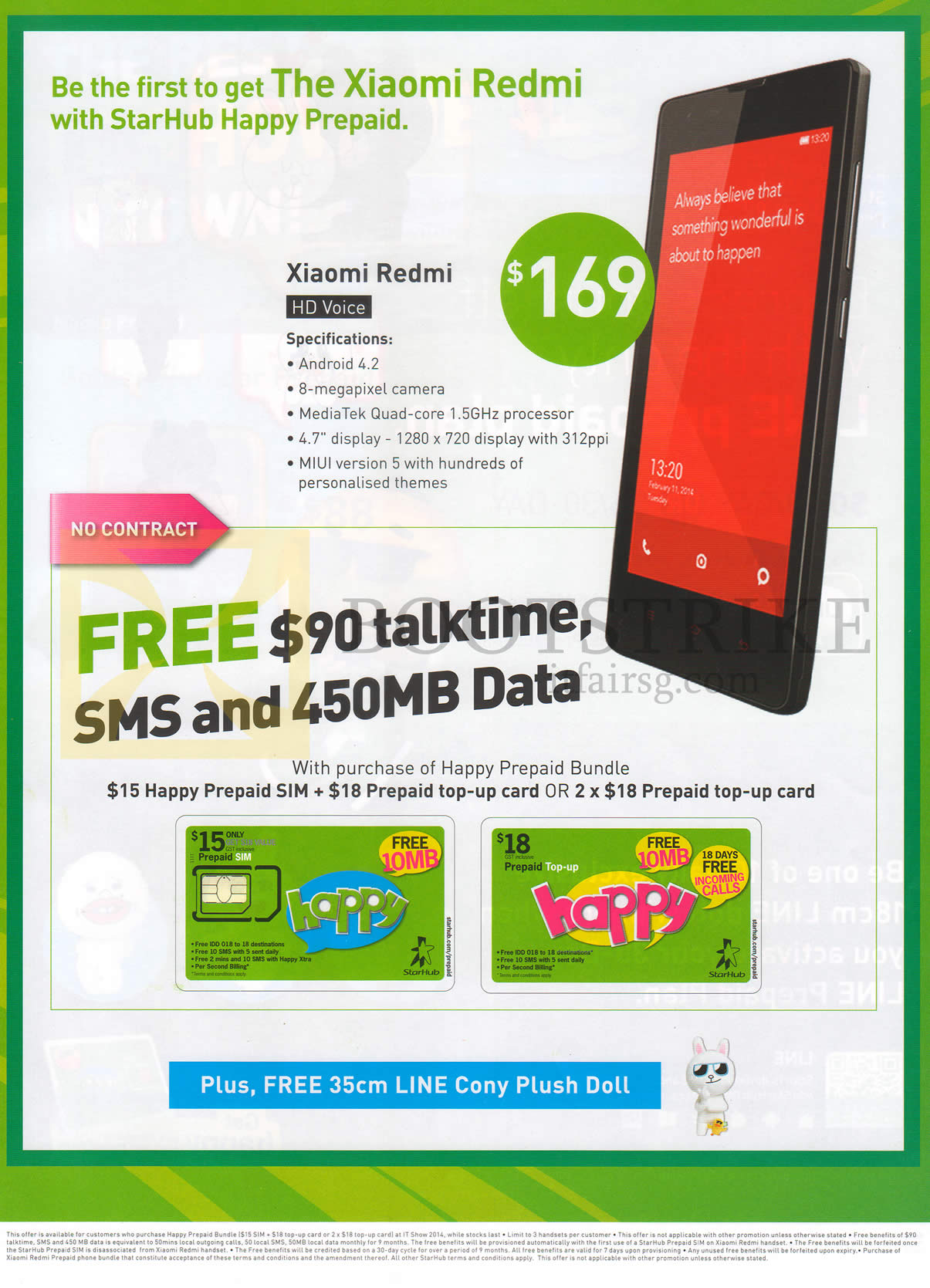 IT SHOW 2014 price list image brochure of Starhub Prepaid Xiaomi Redmi