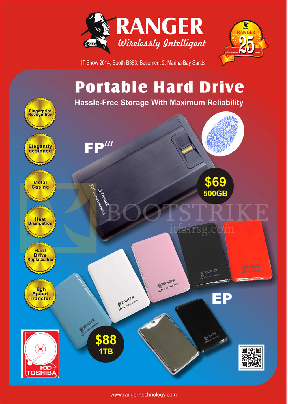 IT SHOW 2014 price list image brochure of Systems Tech Ranger External Storage Drive FP 500GB, EP 1TB, Toshiba HDD