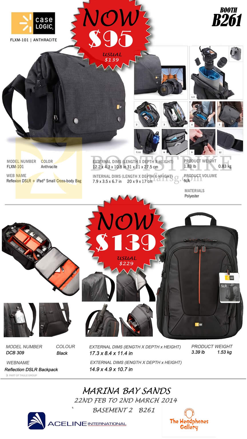 IT SHOW 2014 price list image brochure of The Headphones Gallery Case Logic Bags Anthracite Reflexion, Reflection
