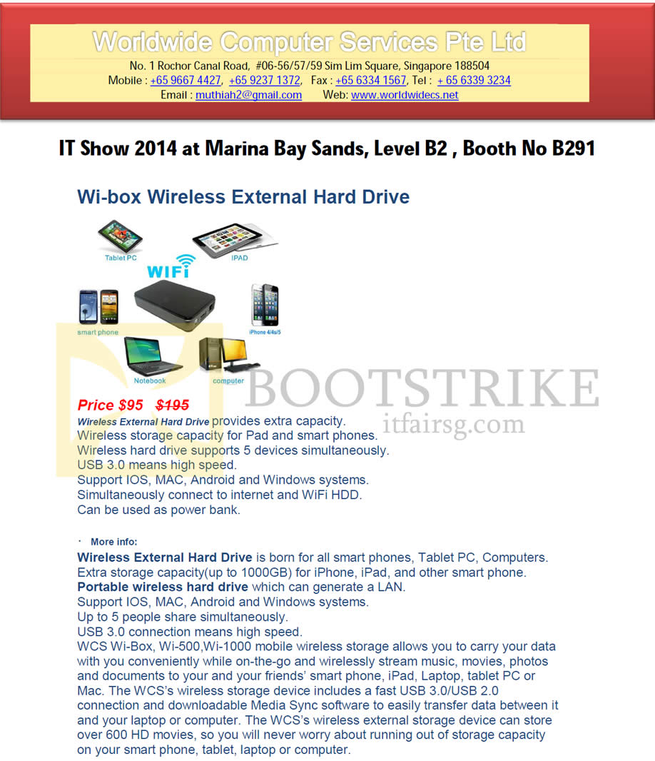 IT SHOW 2014 price list image brochure of Worldwide Computer Services Wi-Box Wireless External Hard Disk