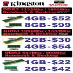 Kingston RAM DDR2, DDR3