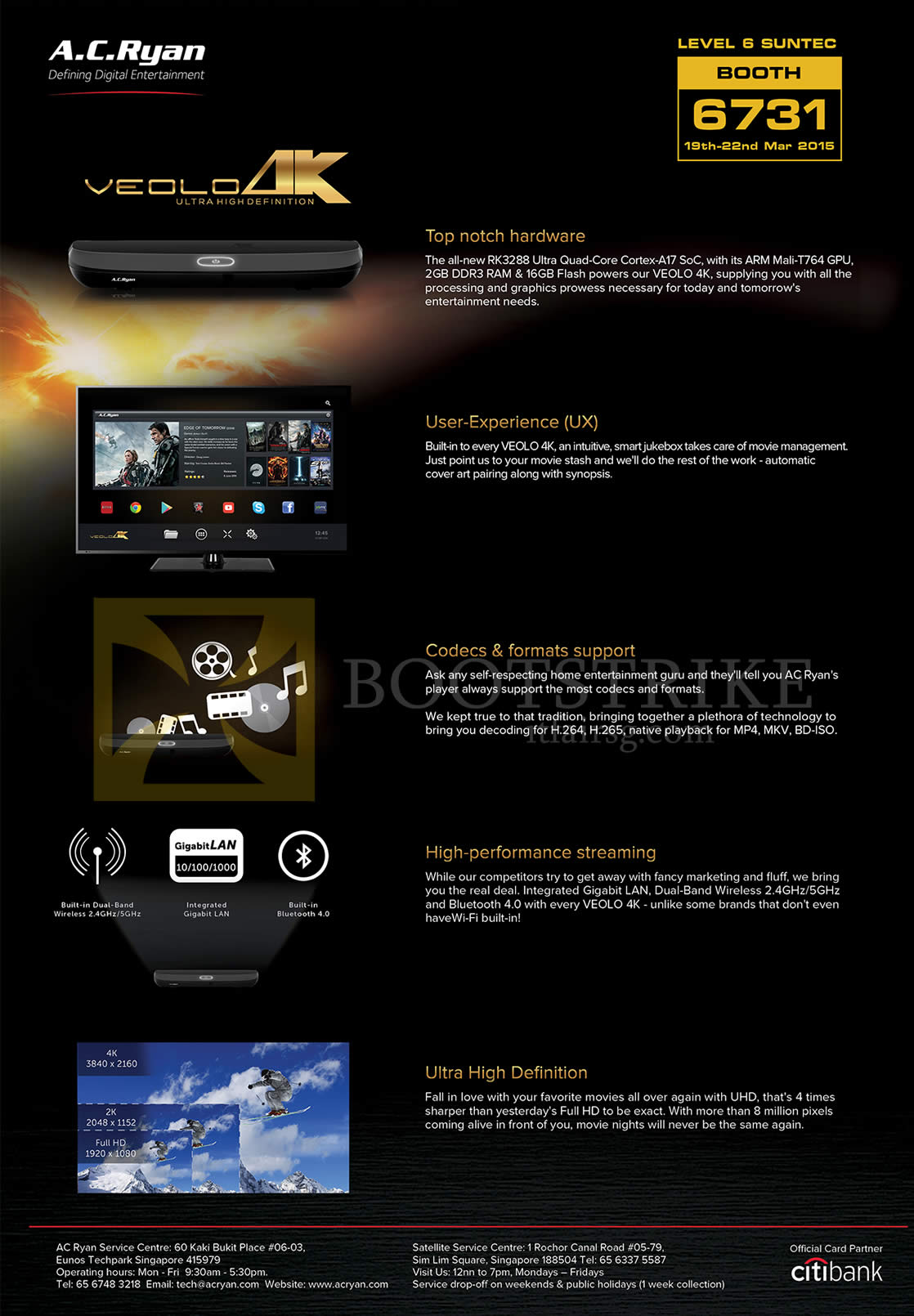 IT SHOW 2015 price list image brochure of AC Ryan Veolo 4K Features