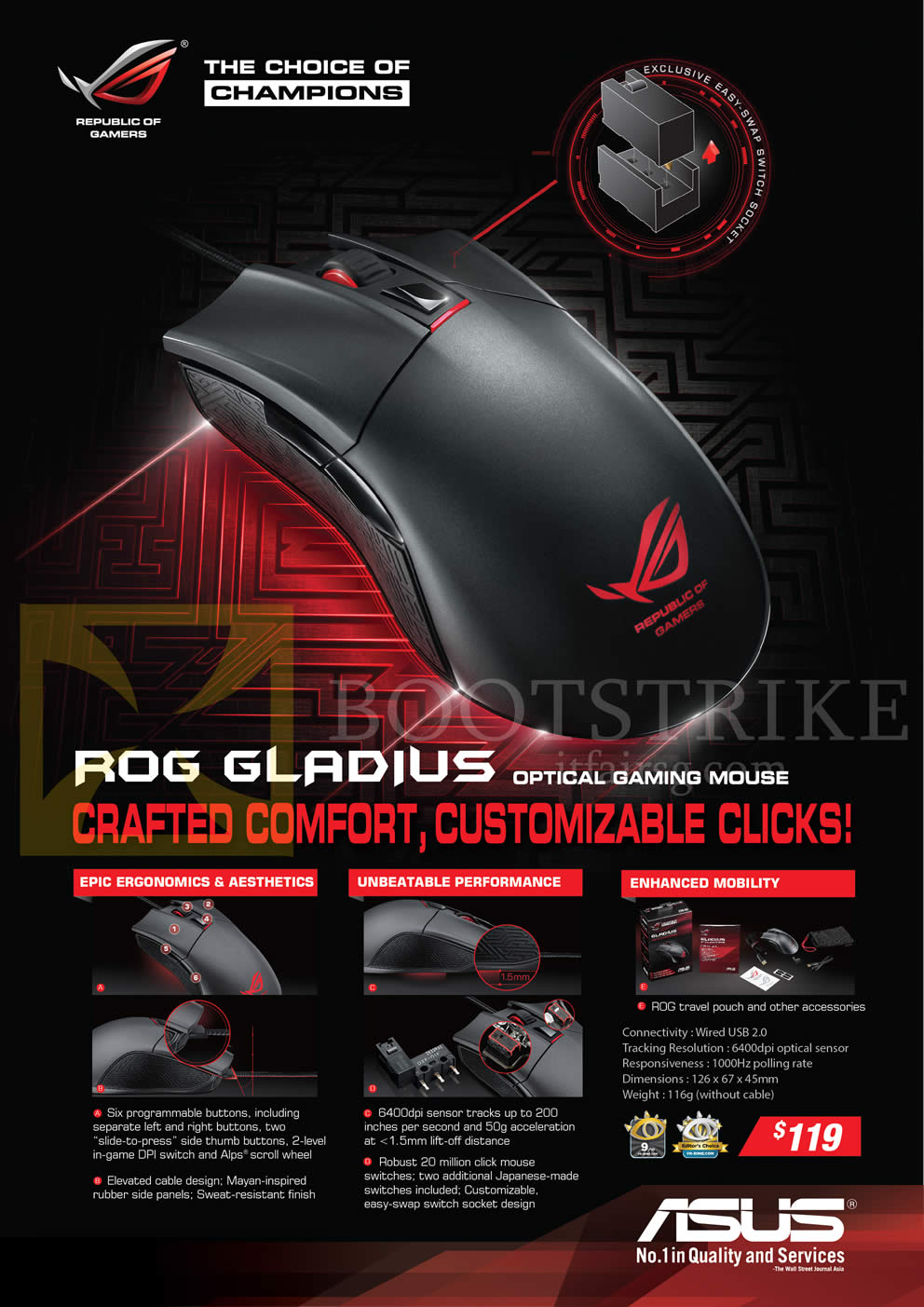 IT SHOW 2015 price list image brochure of ASUS Gaming Mouse ROG Gladius