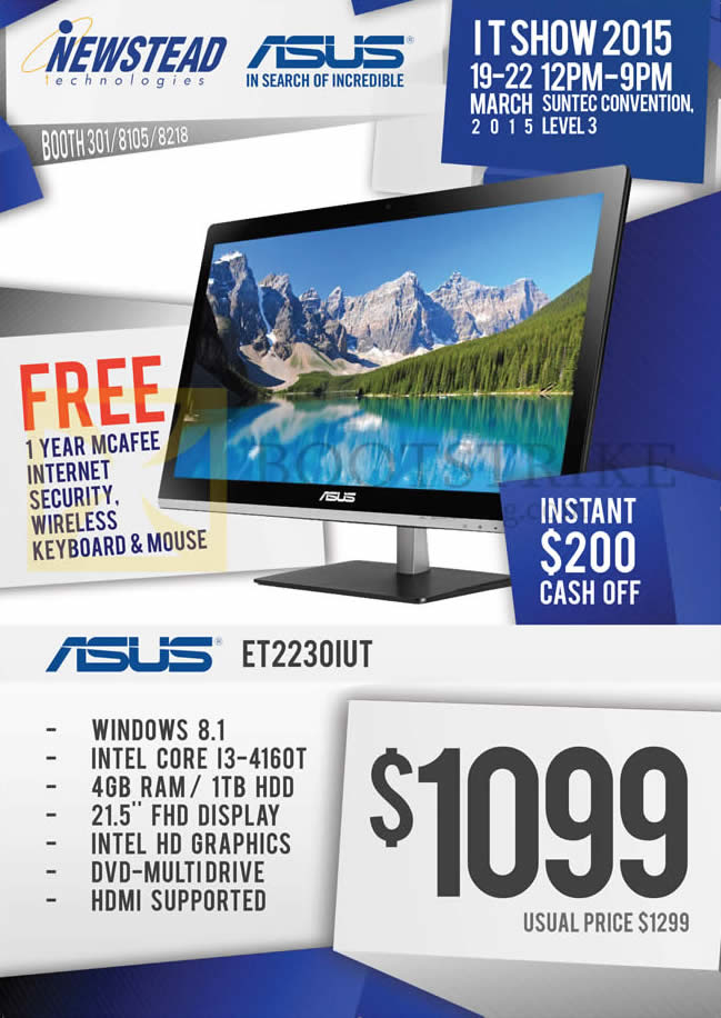 IT SHOW 2015 price list image brochure of ASUS Newstead ET2230IUT Monitor