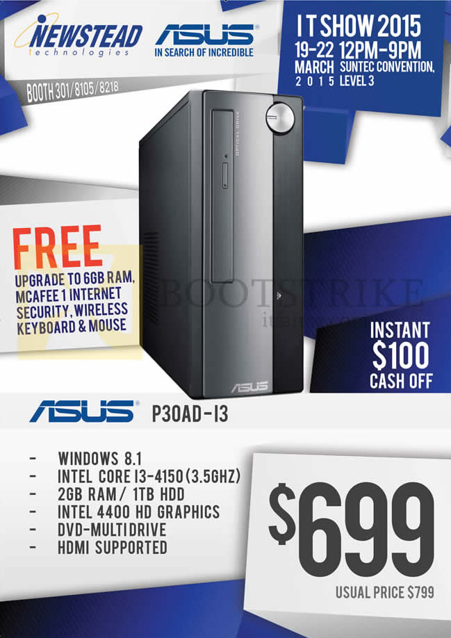 IT SHOW 2015 price list image brochure of ASUS Newstead P30AD-13 Desktop PC