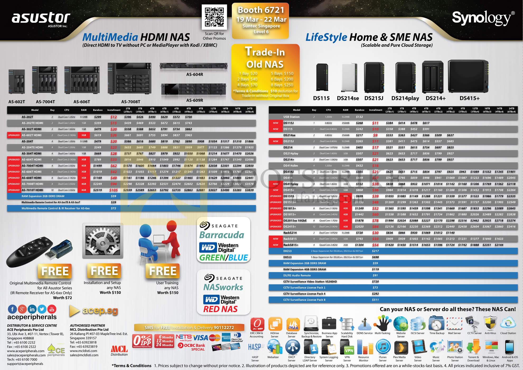 IT SHOW 2015 price list image brochure of Ace Peripherals Asustor Synology NAS DiskStation