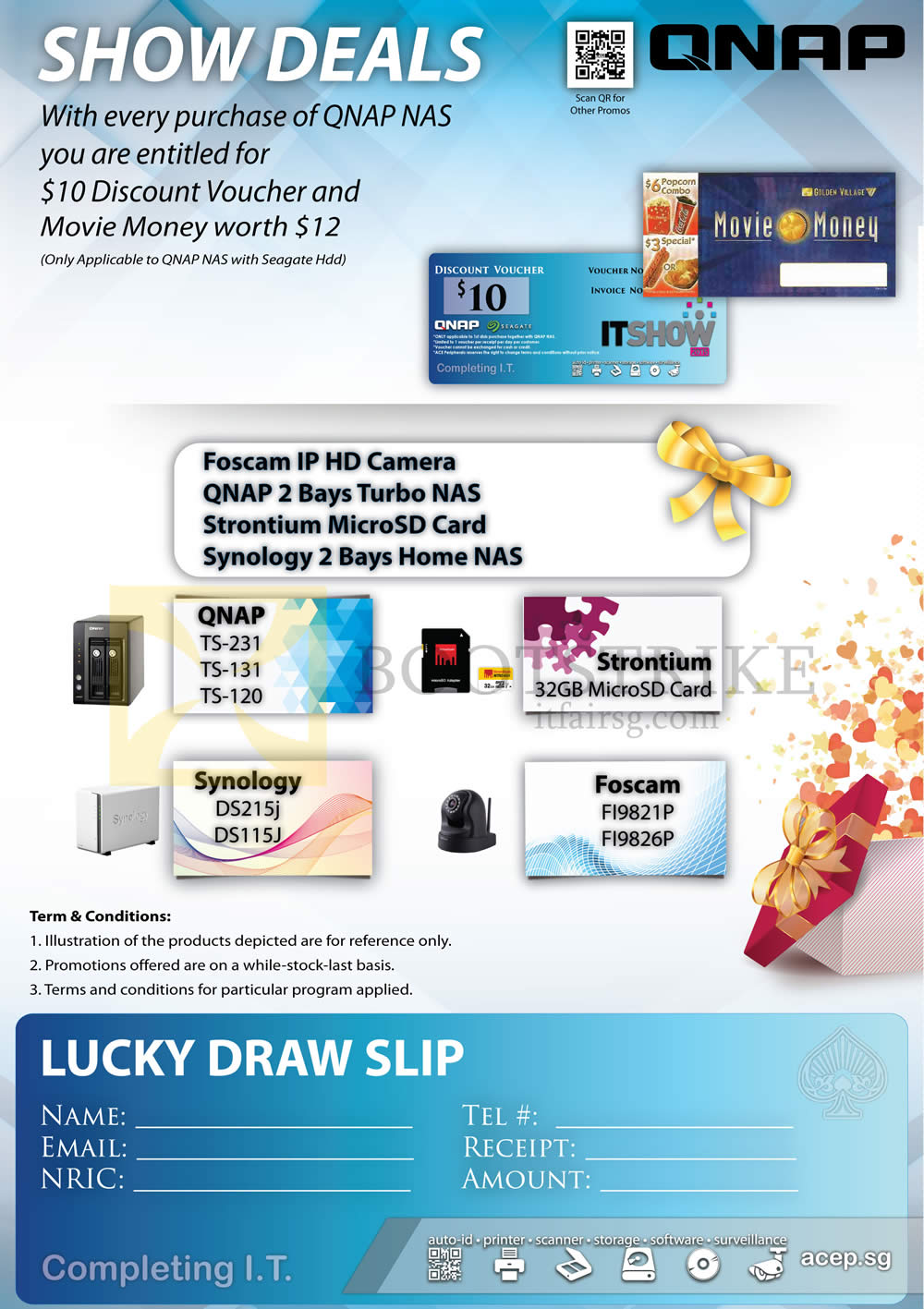 IT SHOW 2015 price list image brochure of Ace Peripherals QNAP Lucky Draw Page 1
