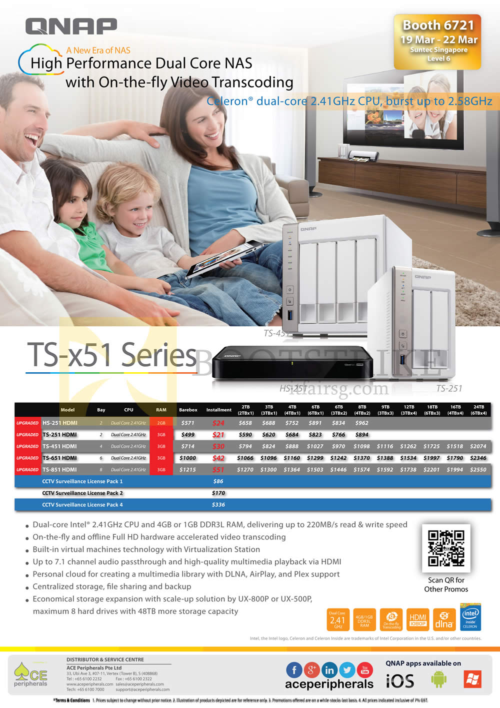 IT SHOW 2015 price list image brochure of Ace Peripherals QNAP NAS TS X51 HS 251 TS 251 TS 451 TS 651 TS 851