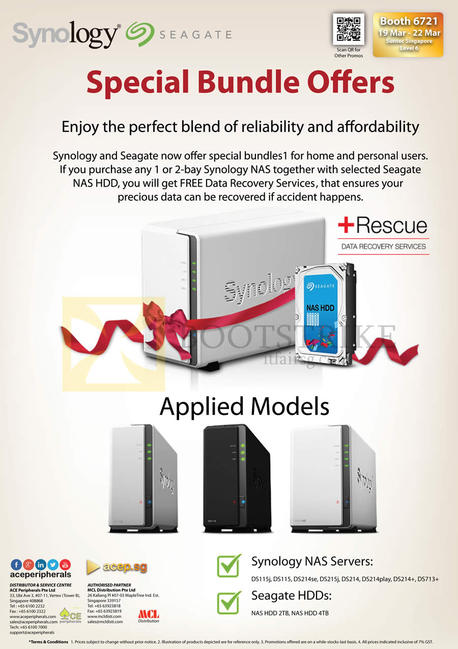 IT SHOW 2015 price list image brochure of Ace Peripherals Synology Bundle Seagate Data Recovery Services