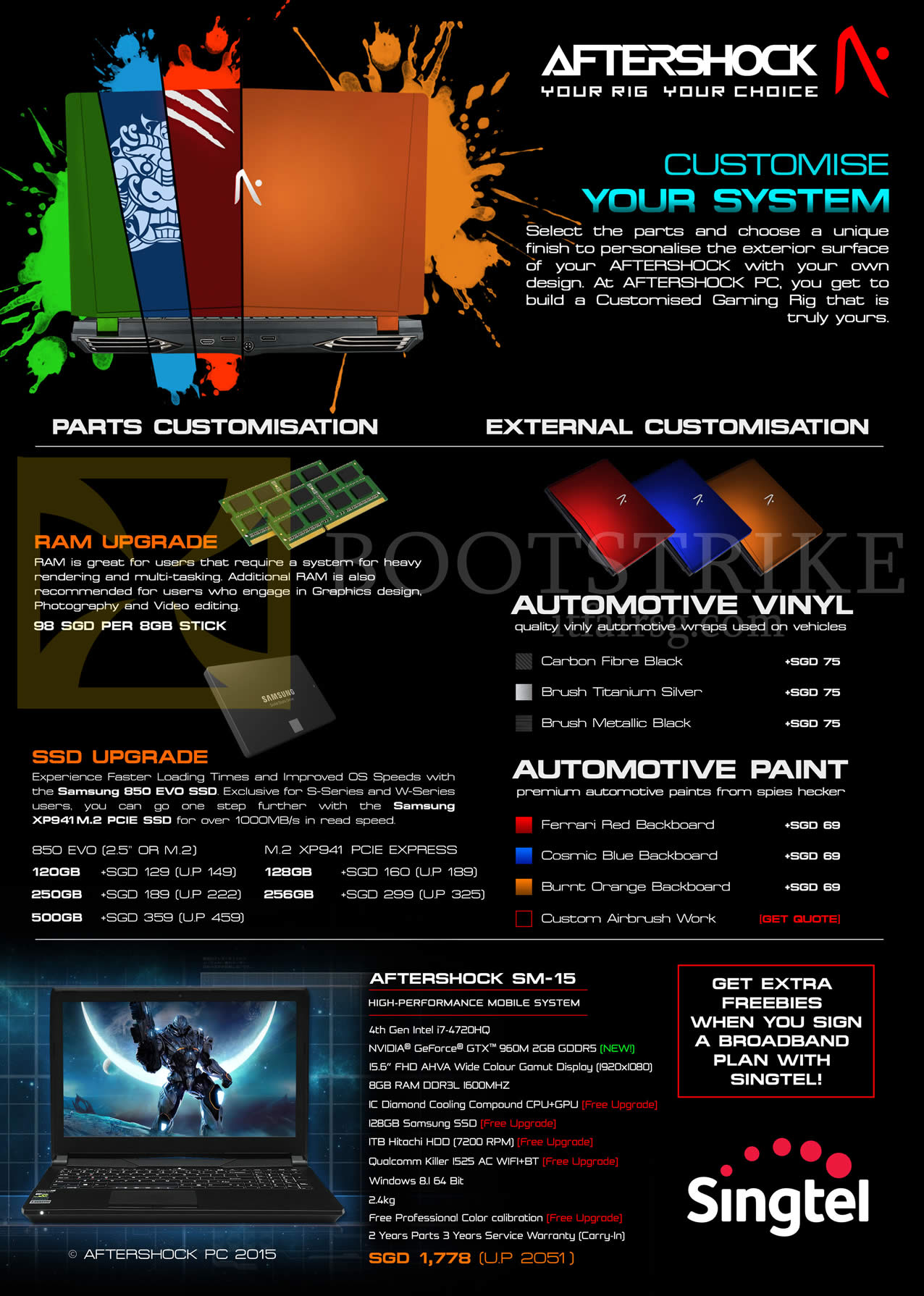 IT SHOW 2015 price list image brochure of Aftershock Notebooks SM-15, Customise Your System