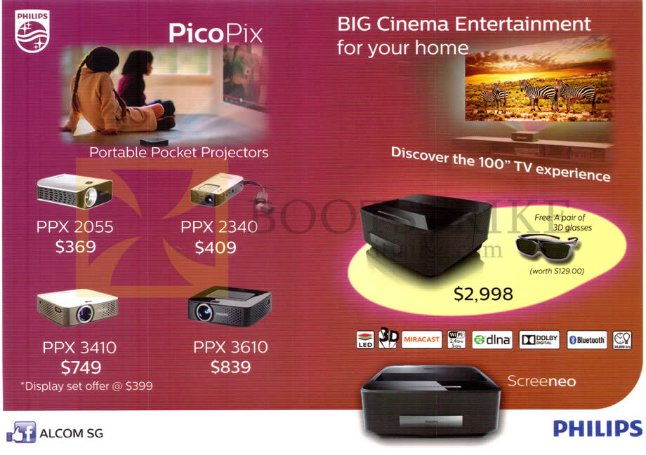 IT SHOW 2015 price list image brochure of Alcom Philips Pocket Projectors PPX2055, PPX2340, PPX3410, PPX3610