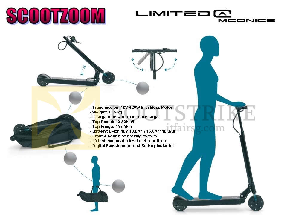 IT SHOW 2015 price list image brochure of Amconics Scootzoom Electric Scooter