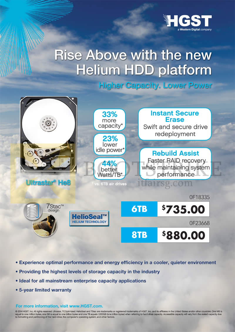 IT SHOW 2015 price list image brochure of Convergent HGST Hellium UltraStar HDD 6TB, 8TB