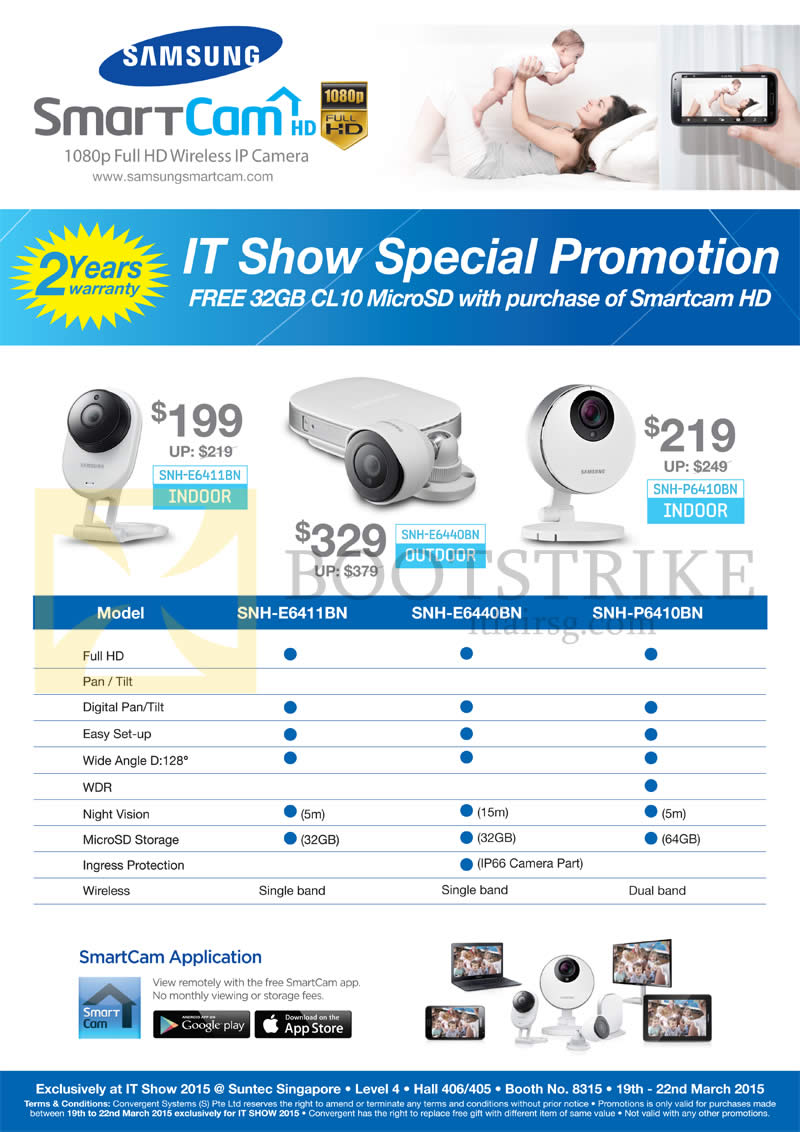 IT SHOW 2015 price list image brochure of Convergent Samsung SmartCam SNH-E6411BN, E6440BN, P6410BN