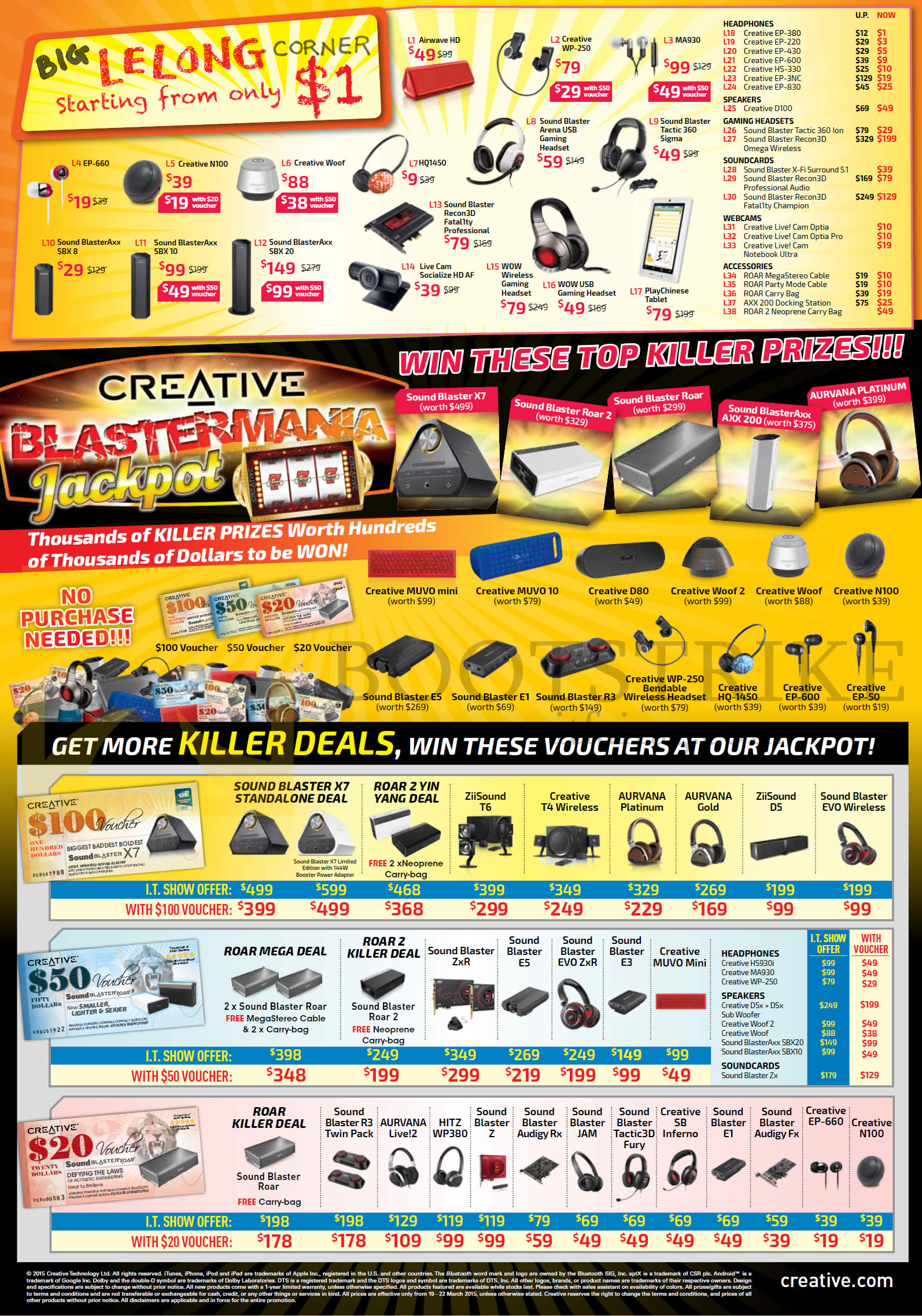 IT SHOW 2015 price list image brochure of Creative Lelong Corner, Killer Deals, Vouchers