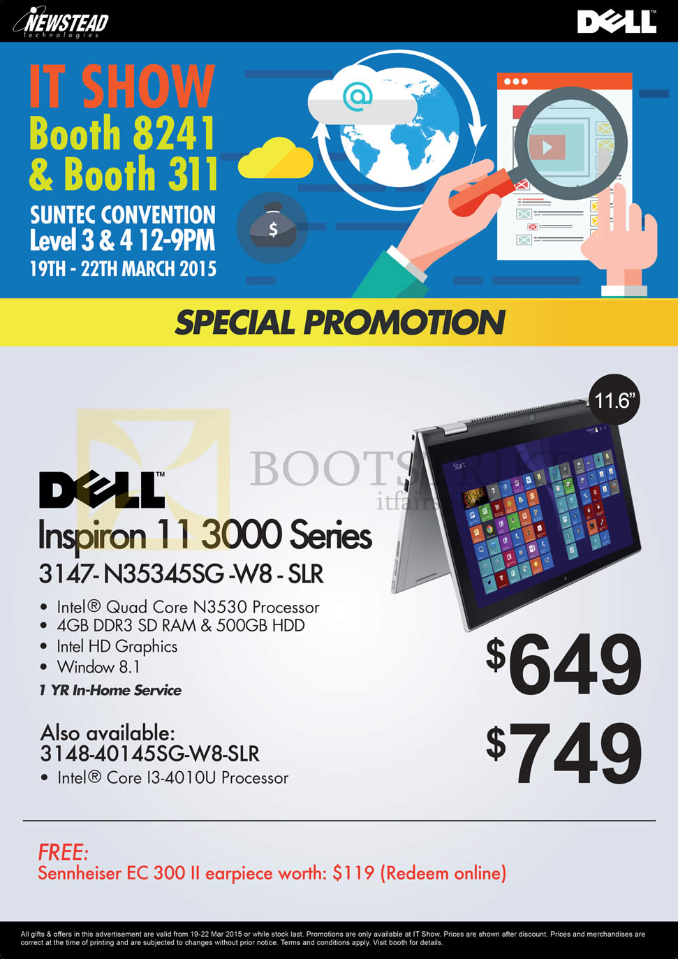 IT SHOW 2015 price list image brochure of Dell Newstead Inspiron 11 3000 Series Notebook