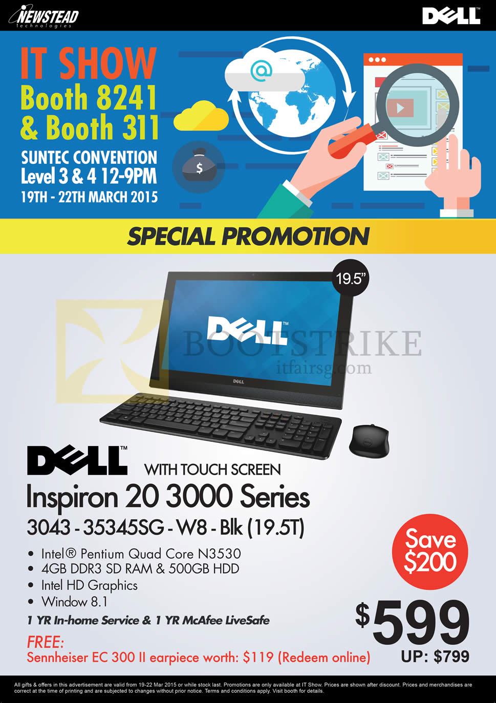 IT SHOW 2015 price list image brochure of Dell Newstead Inspiron 20 3000 Series Notebook