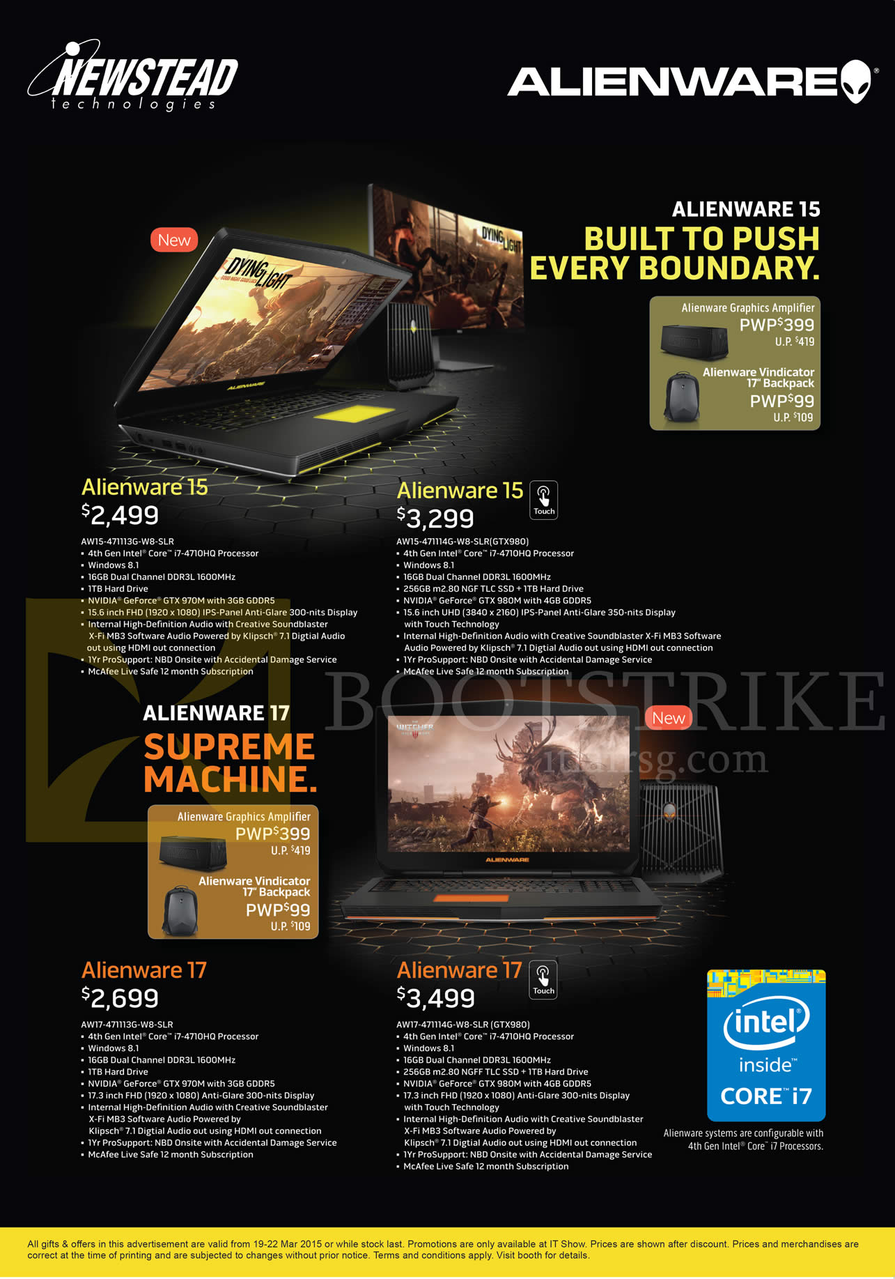 IT SHOW 2015 price list image brochure of Dell Newstead Notebooks Alienware 15, 17