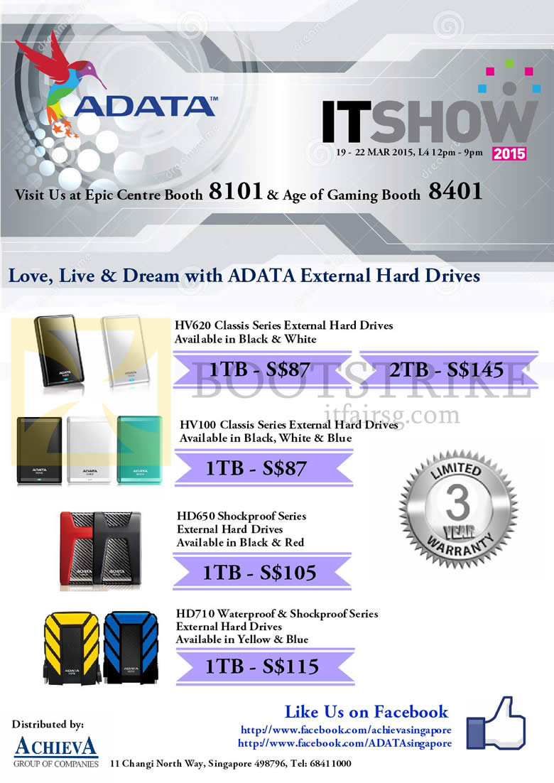 IT SHOW 2015 price list image brochure of EpiCentre Adata External Storage HV620, HV100, HD650, HD710 Series