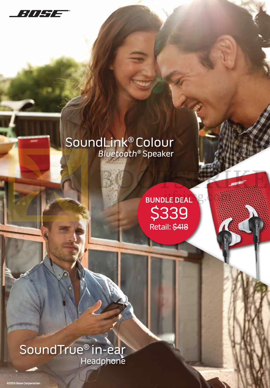 IT SHOW 2015 price list image brochure of EpiCentre Bose SoundLink Colour Bluetooth Speaker, SoundTrue In-ear Headphone