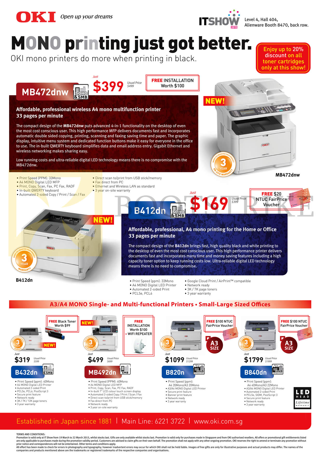 IT SHOW 2015 price list image brochure of GamePro OKI Printers Digital LED MB472dnw, B412dn, B432dn, MB492dn, B820n, B840dn