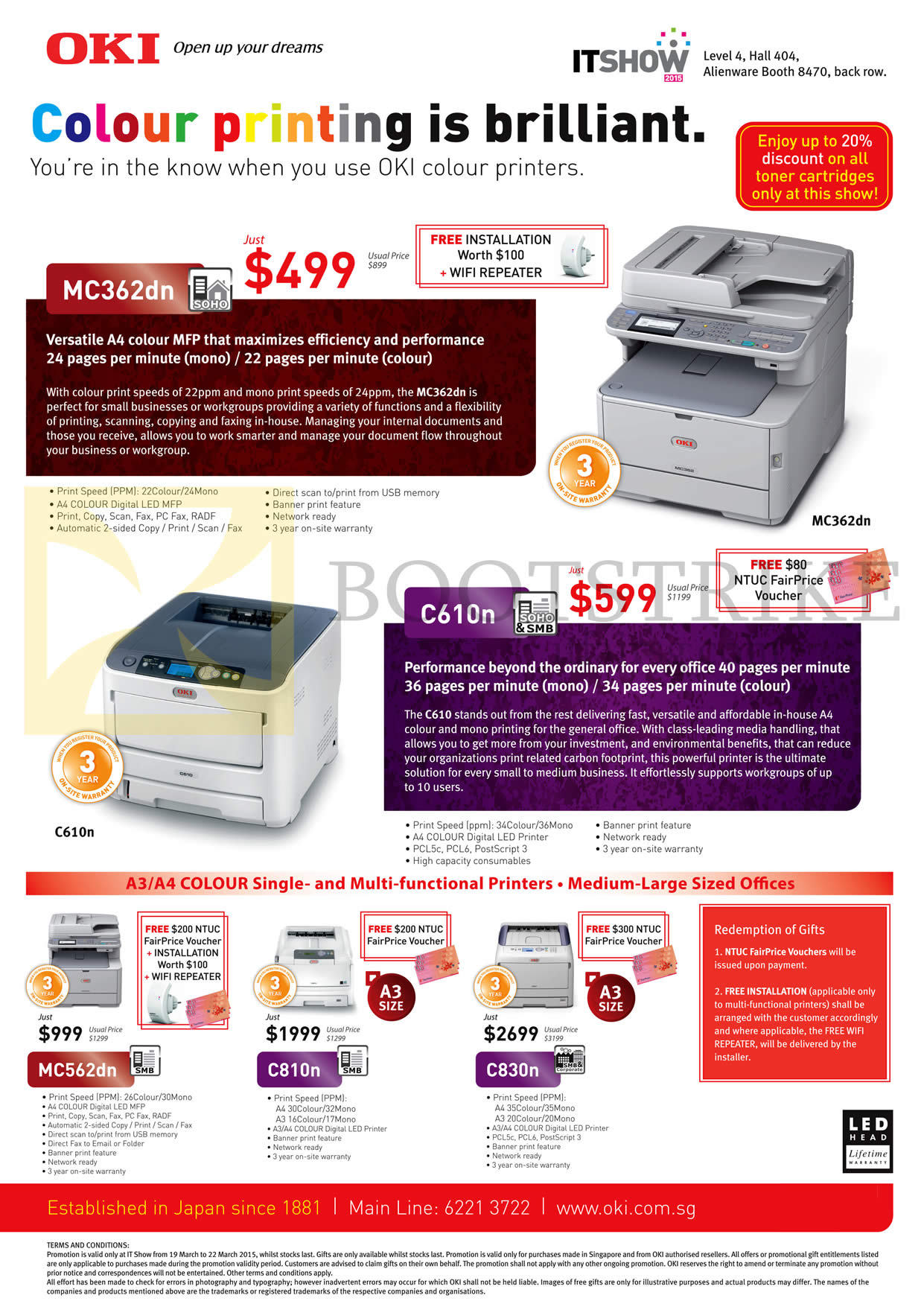 IT SHOW 2015 price list image brochure of GamePro OKI Printers Digital LED MC362dn, C610n, MC562dn, C810n, C830n