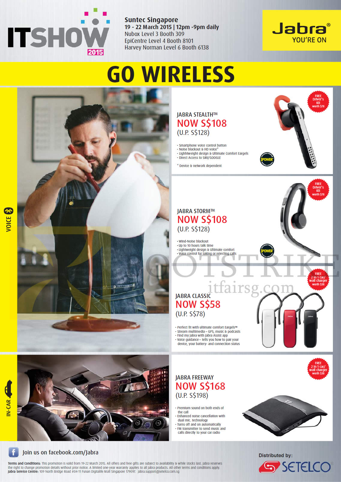 IT SHOW 2015 price list image brochure of Jabra Bluetooth Headset, Speaker, Stealth, Storm, Classic, Freeway