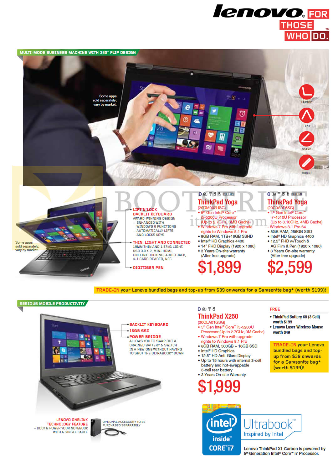 IT SHOW 2015 price list image brochure of Lenovo Notebooks ThinkPad Yoga, X250