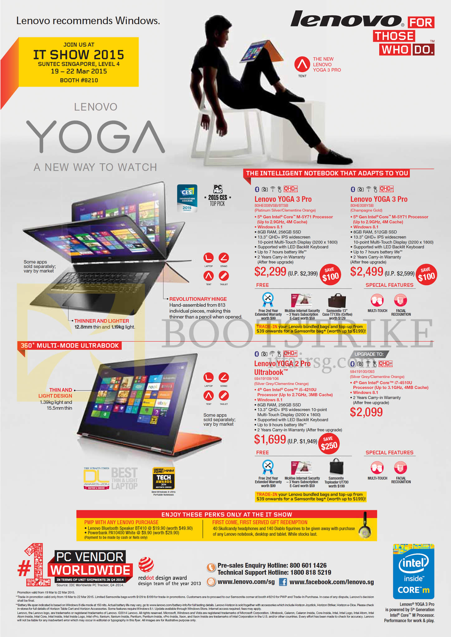 IT SHOW 2015 price list image brochure of Lenovo Notebooks Yoga 3 Pro, Yoga 2 Pro