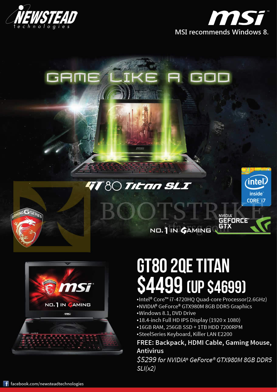 IT SHOW 2015 price list image brochure of MSI Newstead GT80 2QE Titan Notebook
