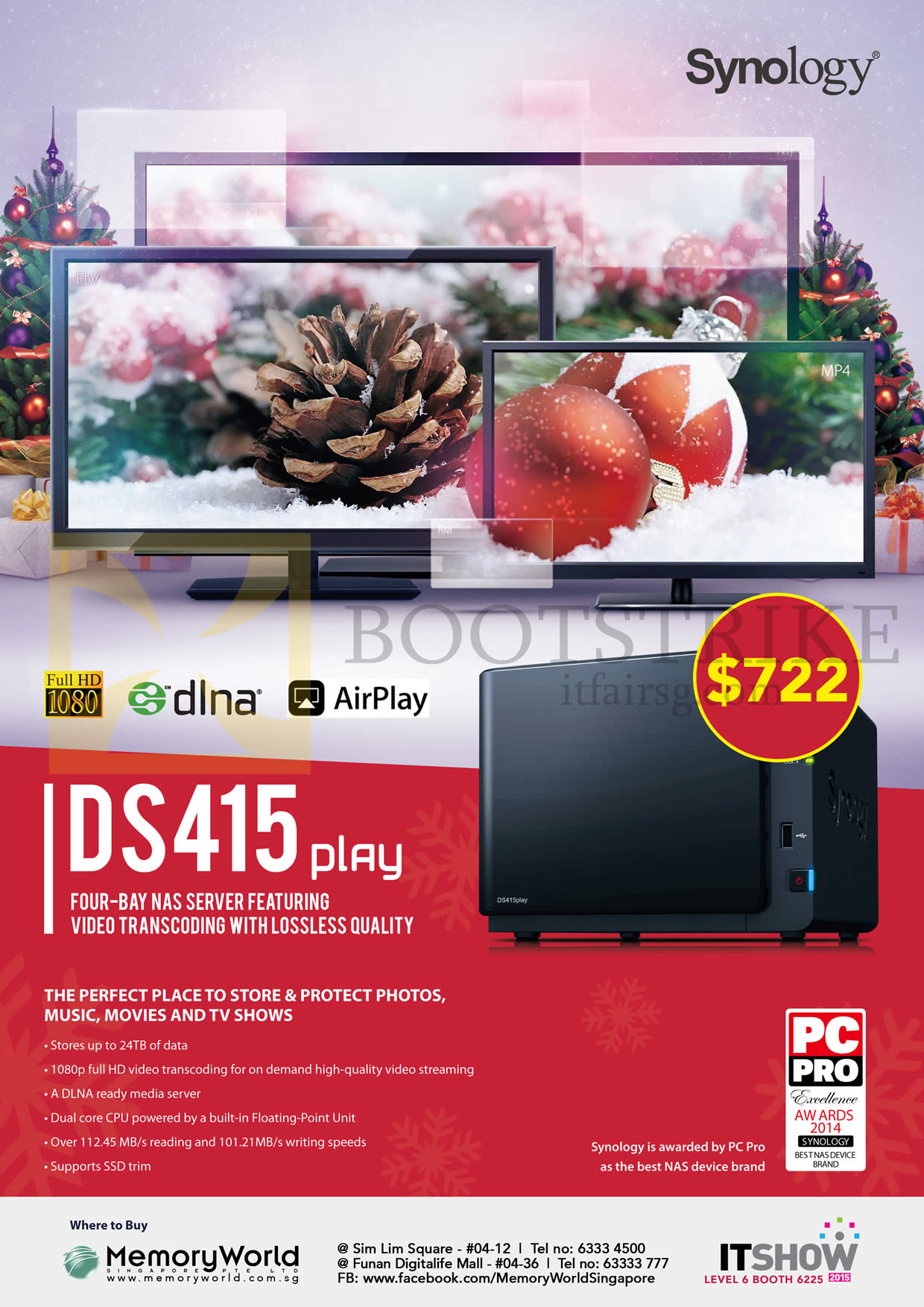 IT SHOW 2015 price list image brochure of Memory World Synology DiskStation NAS DS415play NAS Server