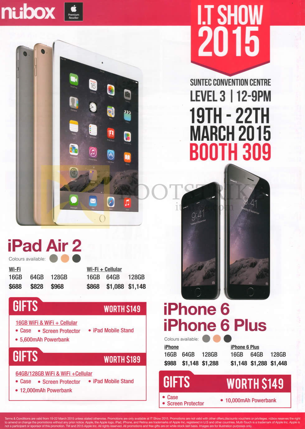 IT SHOW 2015 price list image brochure of Nubox Apple IPad Air 2, Apple IPhone 6, Apple IPhone 6 Plus