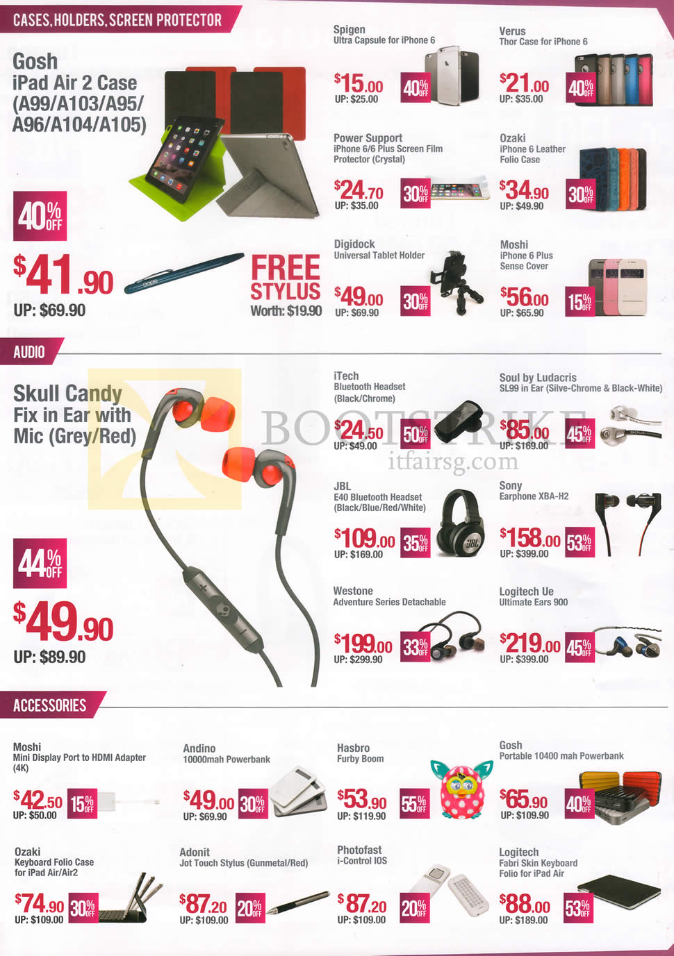 IT SHOW 2015 price list image brochure of Nubox Cases, Holders, Screen Protector, Earphones, Headphones, HDMI Adapter, Powerbank, Stylus Pen, Keyboard