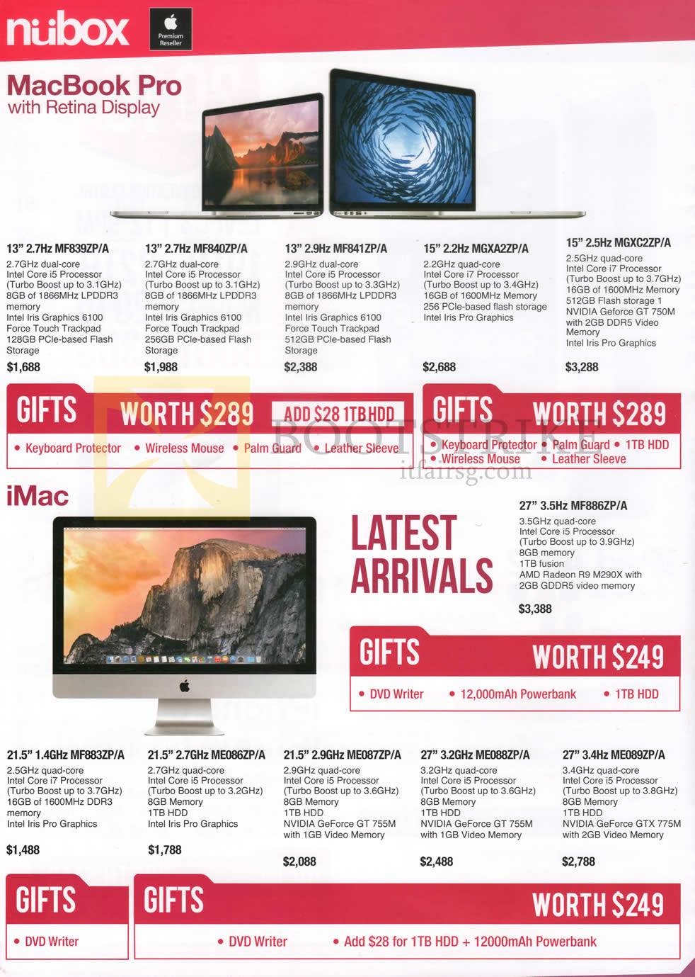 IT SHOW 2015 price list image brochure of Nubox Notebooks Apple MacBook Pro With Retina Display, IMac AIO Desktop PC