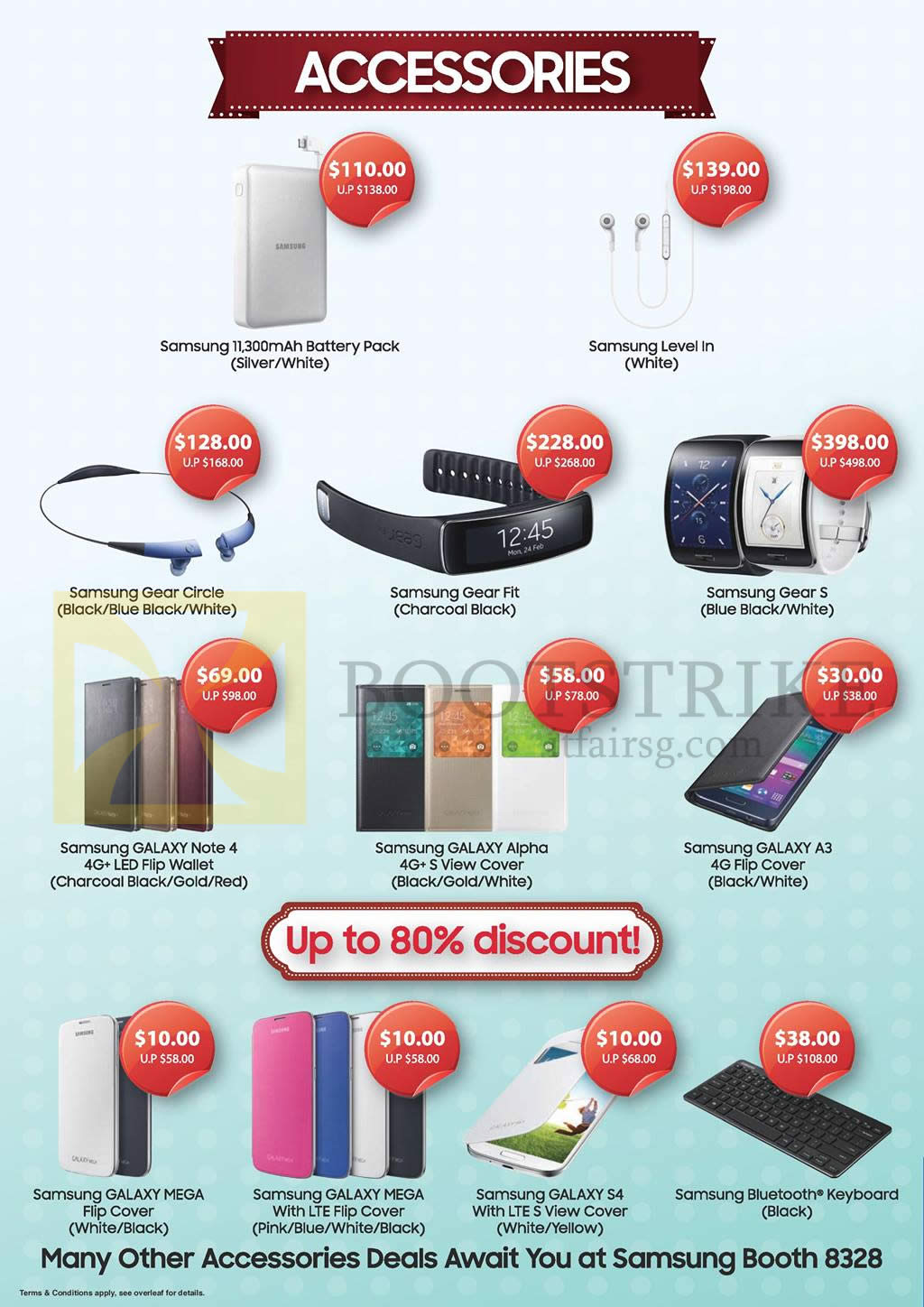 IT SHOW 2015 price list image brochure of Samsung Accessories Battery Pack, Earphone, Gear Fit, S, Mobile Phone Cases, Keyboard