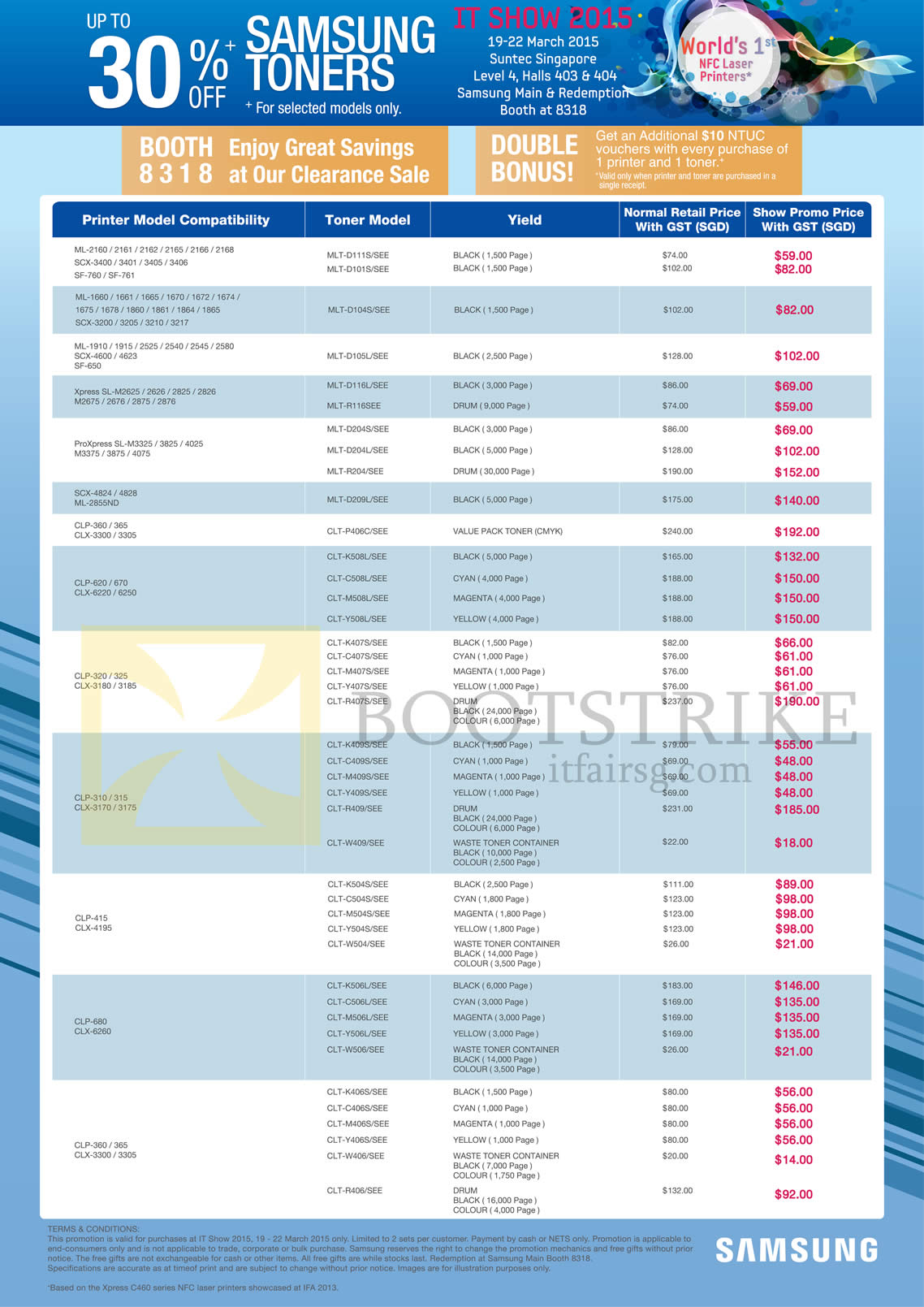 IT SHOW 2015 price list image brochure of Samsung Toners, Printer, Toner Model Numbers