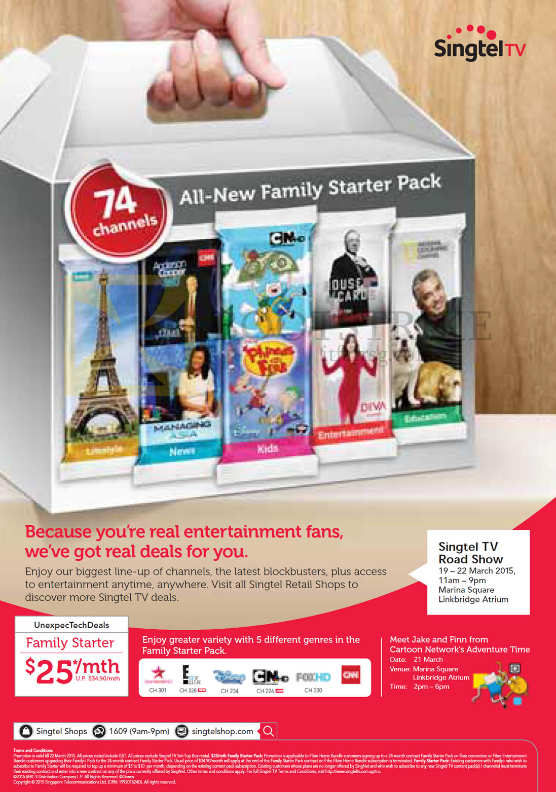 IT SHOW 2015 price list image brochure of Singtel Mio TV Family Starter, Marina Square Linkbridge Atrium, Roadshow