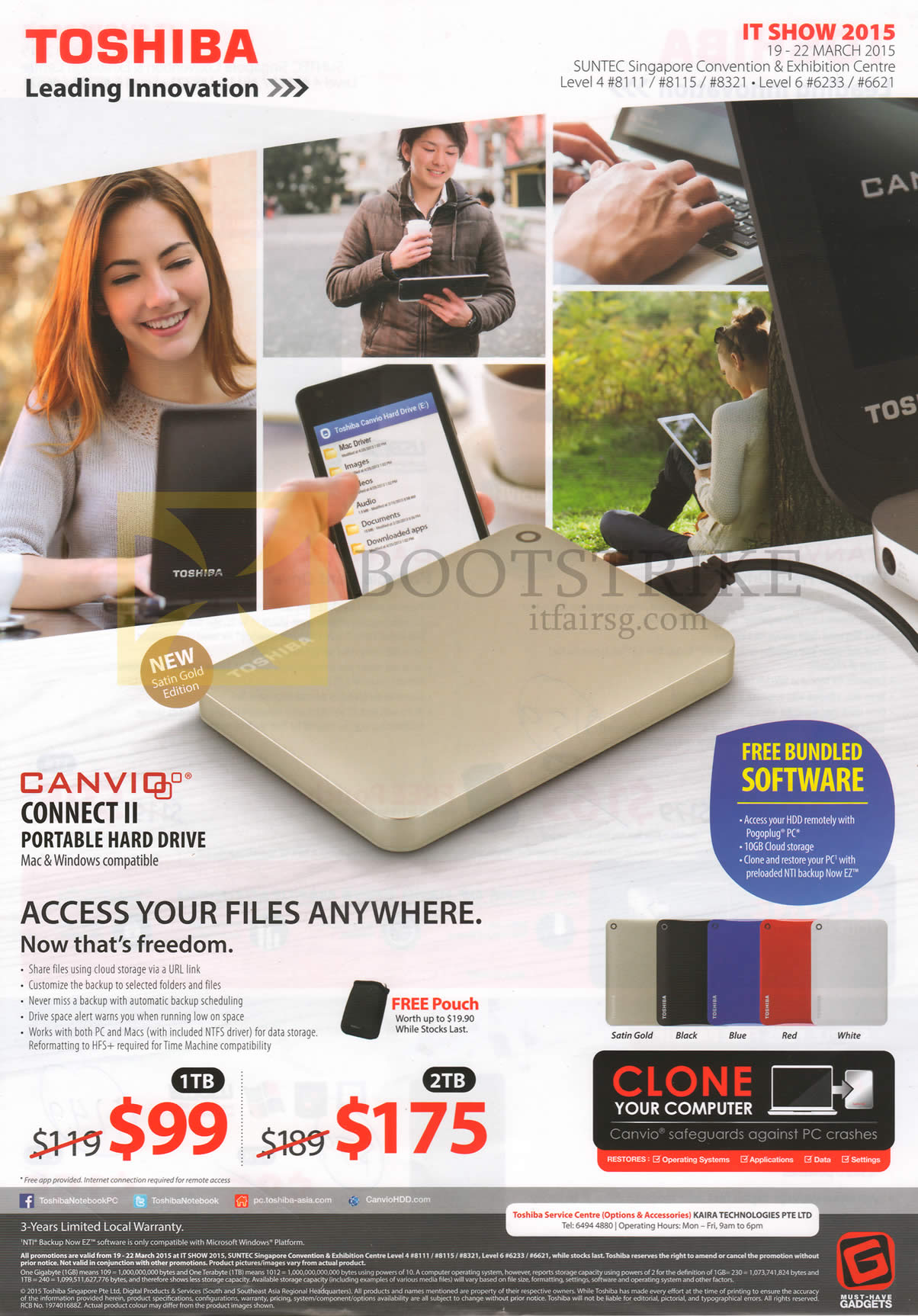 IT SHOW 2015 price list image brochure of Toshiba Canvio Connect II External Storage Drive 1TB 2TB
