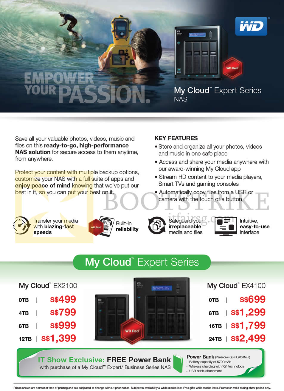 IT SHOW 2015 price list image brochure of Western Digital Storage My Cloud Expert Series NAS, EX2100, 4TB, 8TB, 12TB, EX4100, 8TB, 16TB, 24TB, Free Power Bank