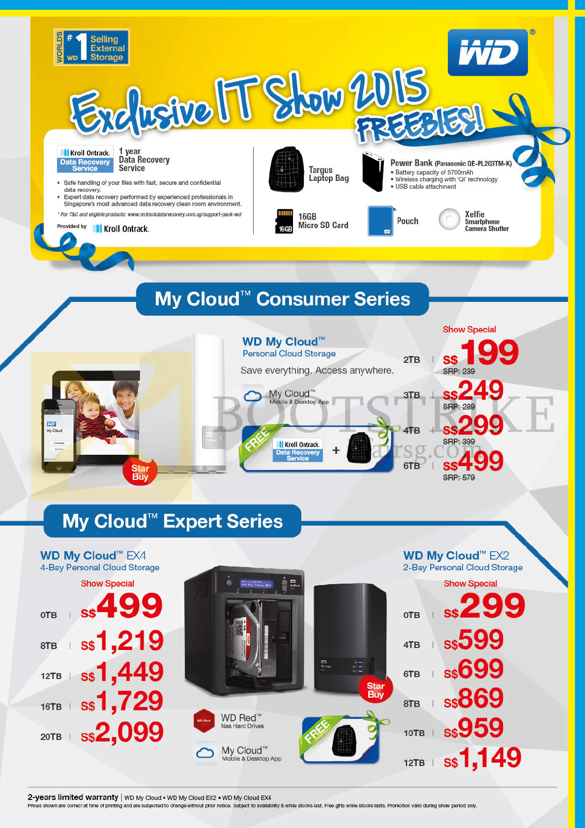 IT SHOW 2015 price list image brochure of Western Digital Storage My Cloud, Expert Series 2TB, 3TB, 4TB, 6TB, Consumer Series, EX4, 8TB, 12TB, 16TB, 20TB, 4TB, 6TB, 8TB, 10TB, 12TB
