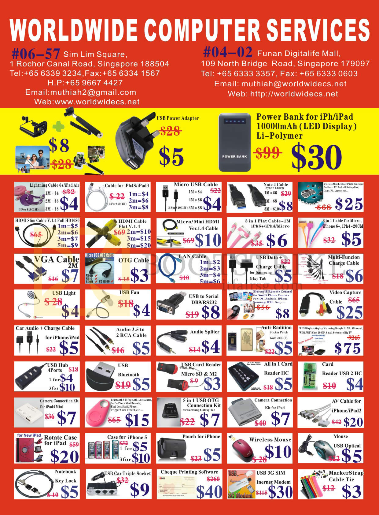 IT SHOW 2015 price list image brochure of Worldwide Computer Services Cables, Pouches, Cases, Mouse, USB Hub, Card Readers