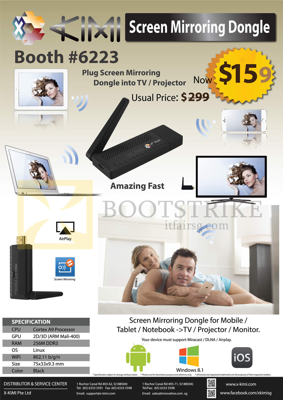 IT SHOW 2015 price list image brochure of X-Kimi Screen Mirroring Dongle