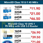 Lexar MicroSD Class10 U-1, UHS-1 16GB, 32GB, 64GB, 128GB