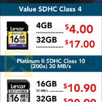 Lexar SDHC Class4, 10 Cards 4GB, 16GB, 32GB