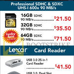 Lexar SDHC, SDXC Card Reader 16GB, 32GB, 64GB
