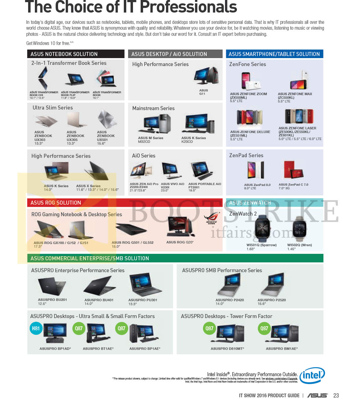 IT SHOW 2016 price list image brochure of ASUS Choice Of IT Professionals Notebooks, Desktop PCs, Smartphones, Zenwatches