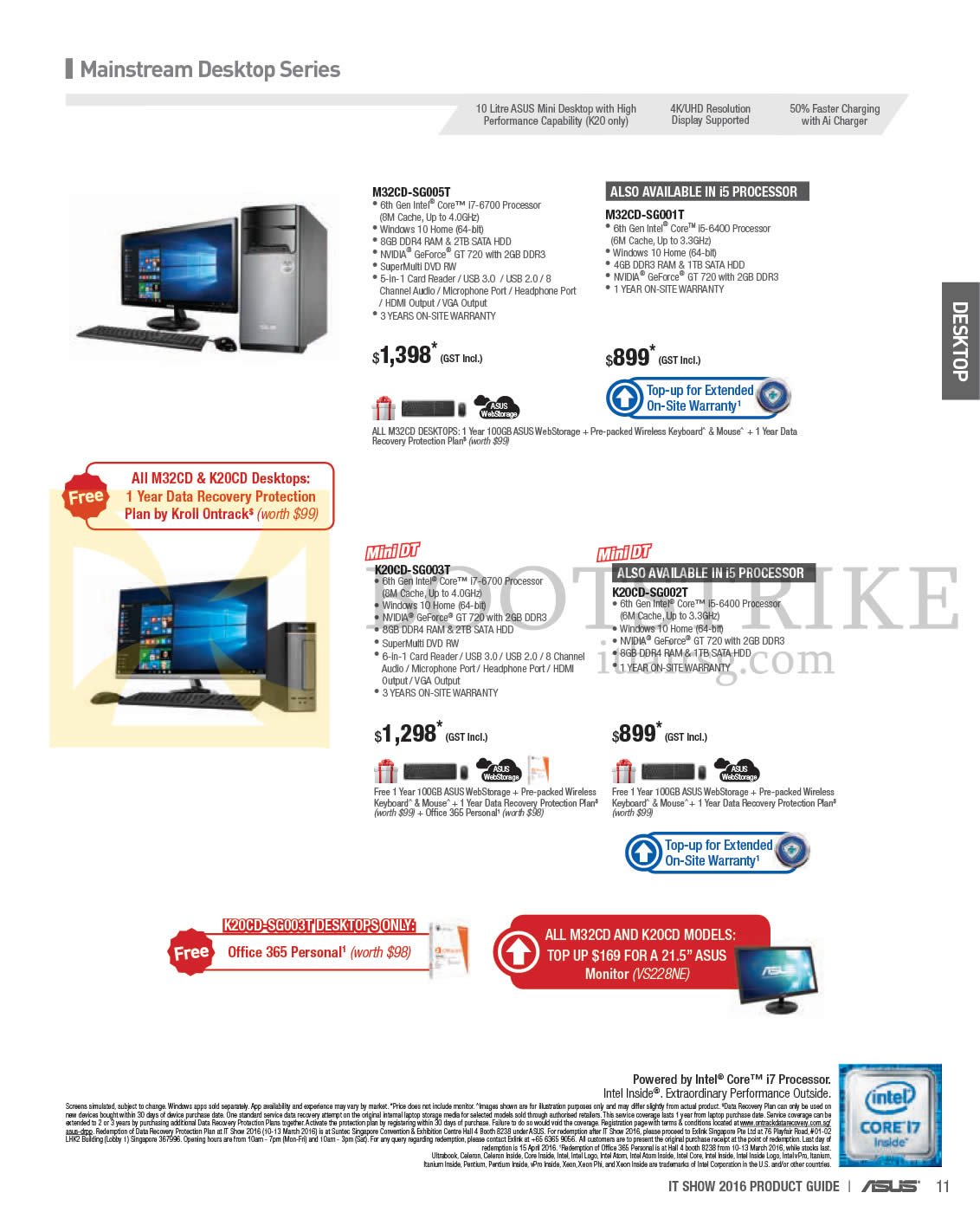 IT SHOW 2016 price list image brochure of ASUS Desktop PCs M32CD-SG005T, SG001T, K20CD-SG003T, SG002T