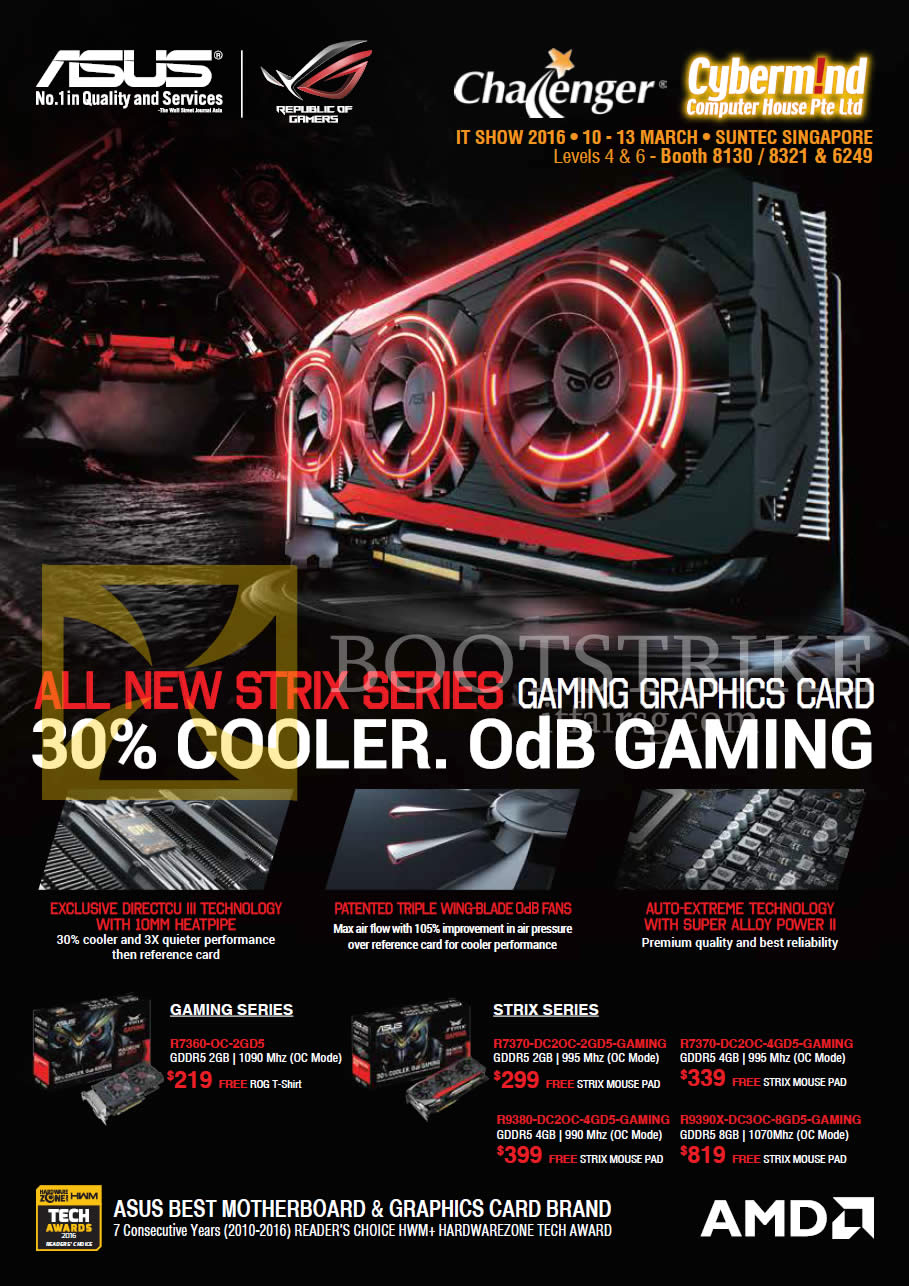 IT SHOW 2016 price list image brochure of ASUS Graphics Video Cards AMD Strix R7370 R9380 R9390X