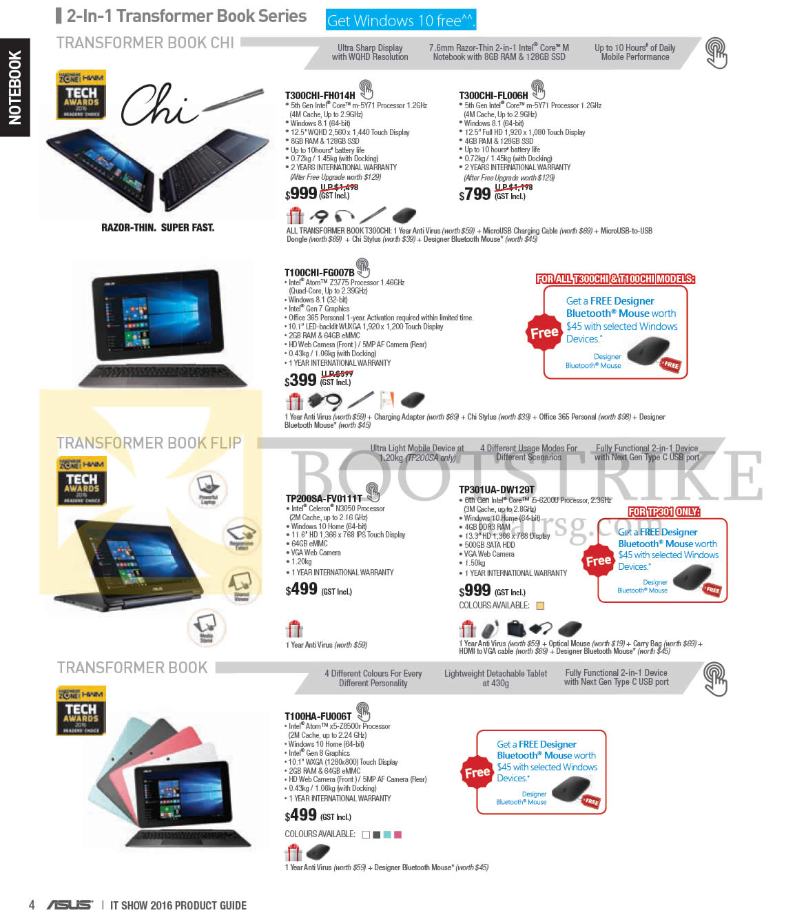 IT SHOW 2016 price list image brochure of ASUS Notebooks Transformer Book Chi Flip T300CHI-FH014H, FL006H, T100CHI-FG007B, TP200SA-FV0111T, TP301UA-DW129T, T100HA-FU006T