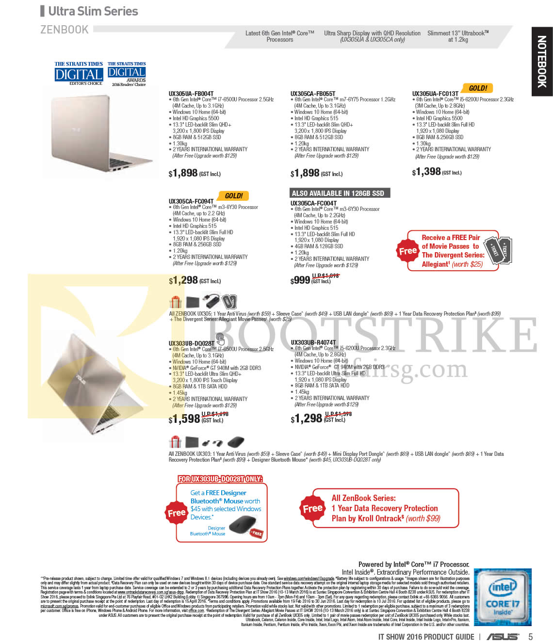 IT SHOW 2016 price list image brochure of ASUS Notebooks Zenbook UX305UA-FB004T, UX305CA-FB055T, UX305UA-FC013T, UX305CA-FC094T, FC004T, UX303UB-DQ028T, R4074T